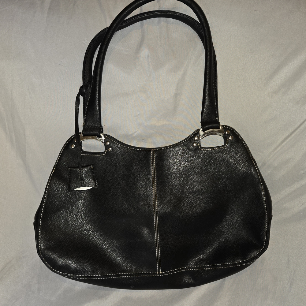Classic Black Faux Leather Tote Bag - Unbranded - Picture 3 of 9